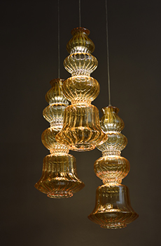 Ilke Lamp in Gold Lusture Blown Glass by Sahil & Sarthak 